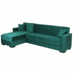 Porto Efor καναπές κρεβάτι γωνιακός σε πράσινη απόχρωση 270x165x84 εκ