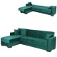 Porto Efor καναπές κρεβάτι γωνιακός σε πράσινη απόχρωση