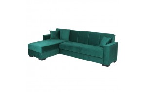 Porto Efor καναπές κρεβάτι γωνιακός σε πράσινη απόχρωση 270x165x84 εκ