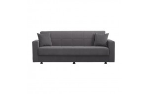 Καναπές κρεβάτι τριών θέσεων με αποθηκευτικό χώρο σε γκρι χρώμα 220x50x85 εκ