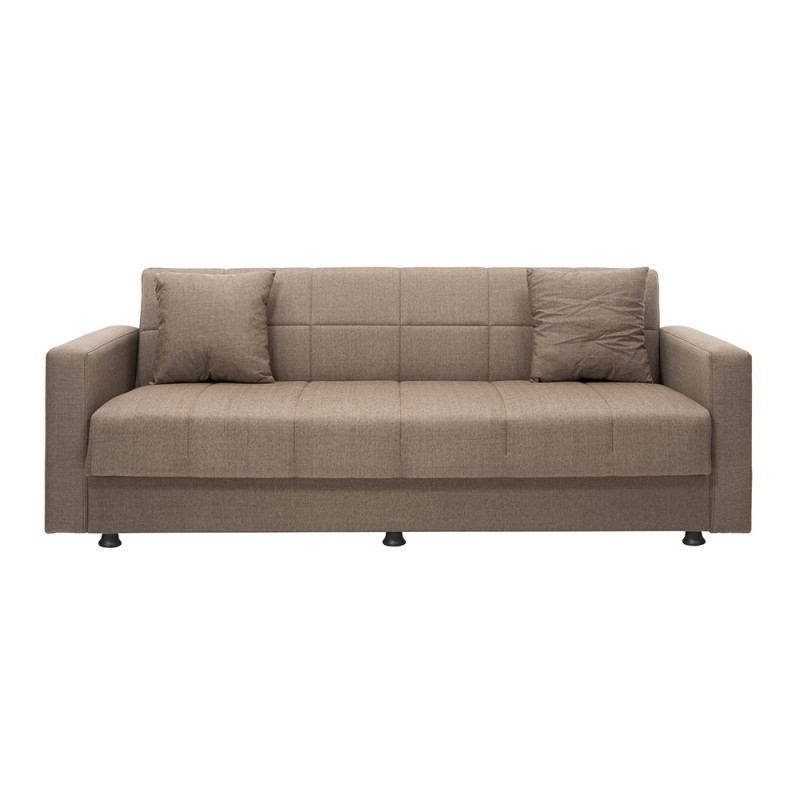 Dave τριθέσιος καναπές κρεβάτι σε καφέ χρώμα 210x80x80 εκ