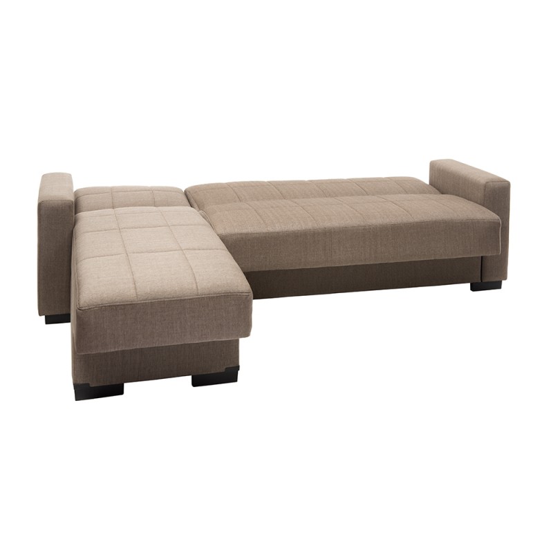 Marbella τριθέσιος γωνιακός καναπές κρεβάτι σε καφέ χρώμα 235x150x90 εκ