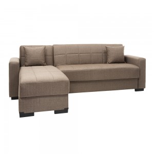 Marbella τριθέσιος γωνιακός καναπές κρεβάτι σε καφέ χρώμα 235x150x90 εκ