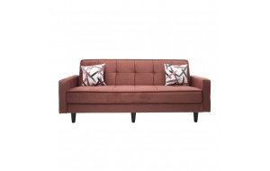Enzo τριθέσιος καναπές κρεβάτι σε σομόν χρώμα 215x85x90 εκ 