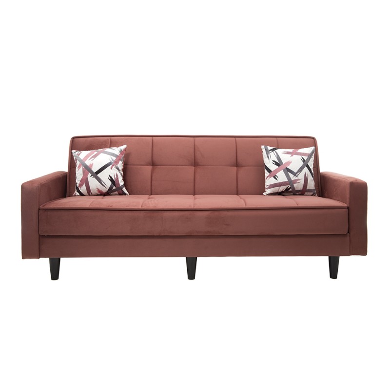Enzo τριθέσιος καναπές κρεβάτι σε σομόν χρώμα 215x85x90 εκ