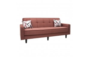 Enzo τριθέσιος καναπές κρεβάτι σε σομόν χρώμα 215x85x90 εκ 