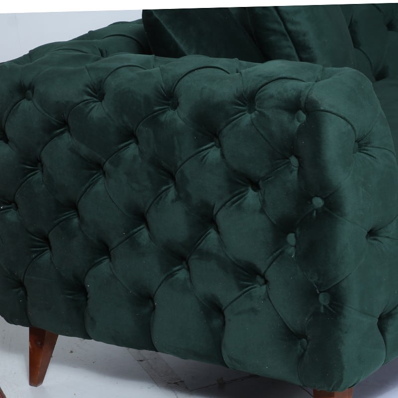 Καναπές γωνιακός με αριστερή γωνία toronto ύφασμα  σε πράσινο χρώμα 300x160x70 εκ