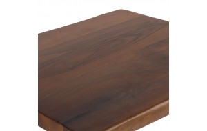 Τραπέζι από ξύλο καρυδιάς με μάυρο μεταλλικό πόδι 75x75x77 εκ