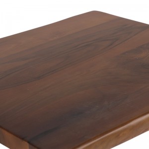Τραπέζι από ξύλο καρυδιάς με μαύρο μεταλλικό πόδι 75x75x77 εκ