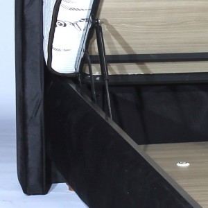 Κρεβάτι υπέρδιπλο gold με μαύρο επενδυμένο ύφασμα με αποθηκευτικό χώρο 160x200 εκ 