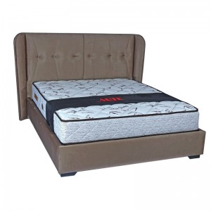 Κρεβάτι υπέρδιπλο astra με καφέ ύφασμα επενδυμένο και αποθηκευτικό χώρο 160x200 εκ