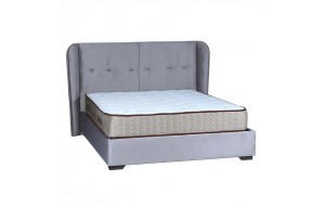 Κρεβάτι υπέρδιπλο astra με ύφασμα επενδυμένο γκρι και αποθηκευτικό χώρο 160x200 εκ