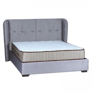 Κρεβάτι υπέρδιπλο astra με ύφασμα επενδυμένο γκρι και αποθηκευτικό χώρο 160x200 εκ