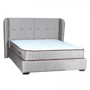 Κρεβάτι υπέρδιπλο astra με ύφασμα επενδυμένο γκρι ανοιχτό και αποθηκευτικό χώρο 160x200 εκ