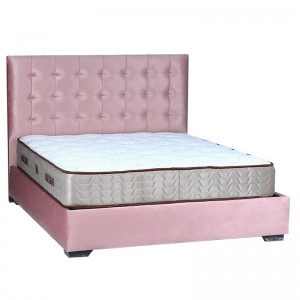 Κρεβάτι υπέρδιπλο ritzy με ύφασμα επενδυμένο σε ροζ απόχρωση και αποθηκευτικό χώρο 160x200 εκ 