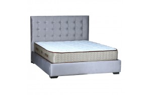 Κρεβάτι υπέρδιπλο ritzy με ύφασμα επενδυμένο σε γκρι απόχρωση και αποθηκευτικό χώρο 160x200 εκ 