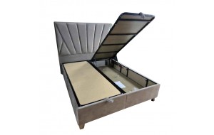 Shiny διπλό κρεβάτι σε γκρι χρώμα με αποθηκευτικό χώρο 160x200 εκ