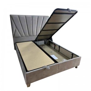 Shiny διπλό κρεβάτι σε γκρι χρώμα με αποθηκευτικό χώρο 160x200 εκ