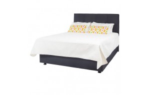 Κρεβάτι διπλό με ύφασμα επενδυμένο σε γκρι χρώμα 150x200 εκ 