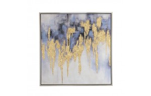 Πίνακας ελαιογραφία τετράγωνος golden flakes 100 εκ 