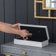 Ξύλινο διακοσμητικό κουτί με επένδυση σε λευκό χρώμα 32x14.5x10.5 εκ