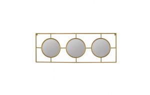 Irregular επιτοίχιος καθρέπτης με μεταλλικό πλαίσιο σε χρυσή απόχρωση 110x40 εκ
