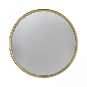 Μεταλλικός στρογγυλός επιτοίχιος καθρέπτης με χρυσό φινίρισμα 38 εκ
