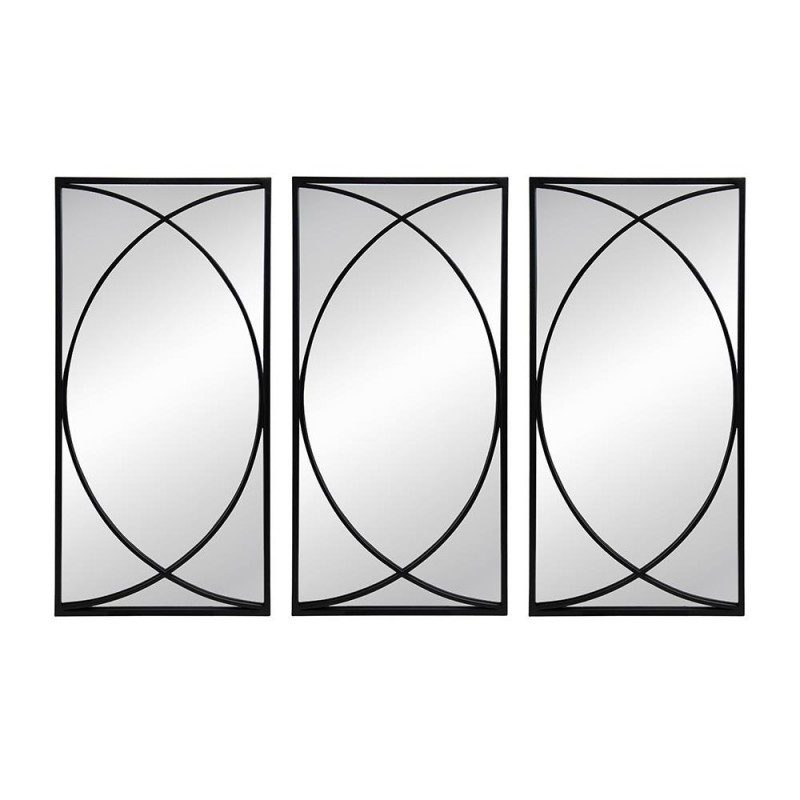 Μεταλλικοί επιτοίχιοι καθρέπτες σετ τριών τεμαχίων 40x80 εκ
