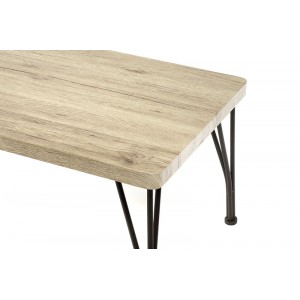 Τραπέζι για το σαλόνι σε φυσική απόχρωση με μεταλλικά πόδια 120x60x46 εκ