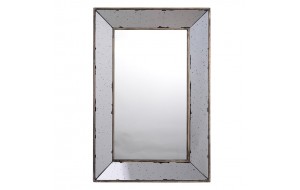 Vintage καθρέπτης τοίχου από γυαλί και μέταλλο 31x3x51 εκ
