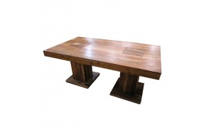 Τραπέζι φαγητού ξύλινο σε καφέ απόχρωση 180x100x78 εκ