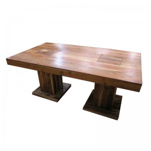 Τραπέζι φαγητού ξύλινο σε καφέ απόχρωση 180x100x78 εκ