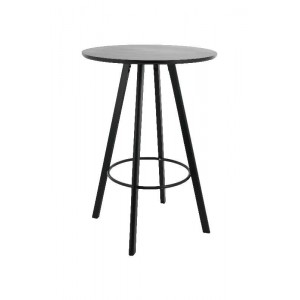 Daocs ξύλινο μαύρο στρογγυλό τραπέζι bar 70x70x101 εκ 