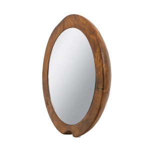 Artekko Woody Καφέ Καθρέπτης Τοίχου από Ξύλο Teak 40x40x6εκ Artekko Woody Καφέ Καθρέπτης Τοίχου από Ξύλο Teak 40x40x6εκ