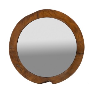 Artekko Woody Καφέ Καθρέπτης Τοίχου από Ξύλο Teak 40x40x6εκ