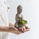 Βούδας διακοσμητικός με τεχνητά φυτά σετ δύο τεμαχίων 10x10x16 εκ