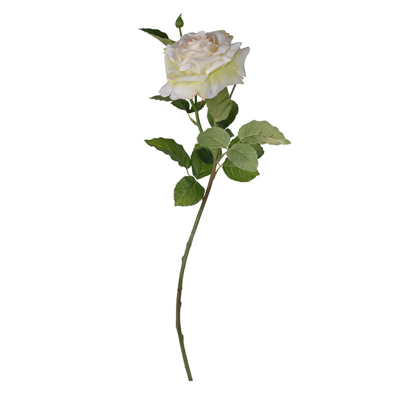 Τεχνητό κλωνάρι τριαντάφυλλο pp λευκό 18x8x65 εκ