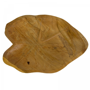 Δίσκος ξύλινος σε φυσική απόχρωση σε σχήμα φύλλου 40x28x6 εκ