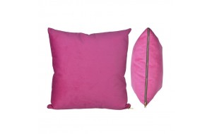 Μαξιλάρι διακοσμητικό υφασμάτινο ροζ με φερμουάρ 45x45x15 εκ