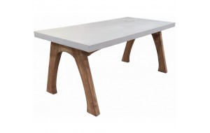 Matrix τραπέζι ξύλινο με επιφάνεια τσιμέντου 180x90cm