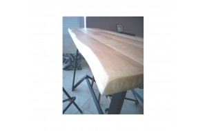 Ace τραπέζι bar από μέταλλο και επιφάνεια μασίφ δρυς 150x50x110 εκ