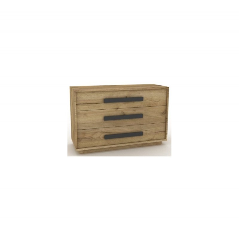 Soho συρταριέρα σε διάφορες αποχρώσεις ξύλου με τρία συρτάρια 110x42x81 εκ