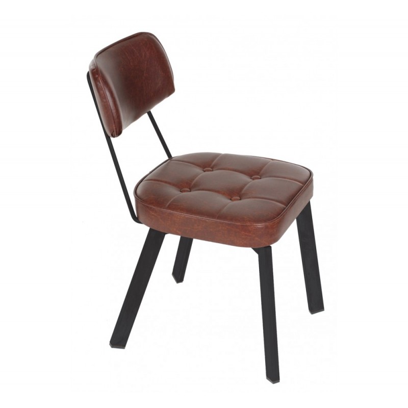 Corner μεταλλική καρέκλα με καπιτονέ μαξιλάρι έδρας με επιλογές χρωμάτων και υλικών