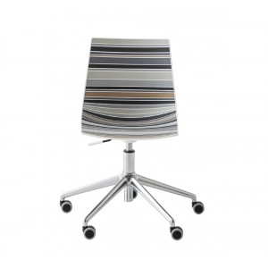 Colorfive καρέκλα γραφείου τροχήλατη μεταλλική με πόδια σε ασημί απόχρωση 64x64x83 εκ