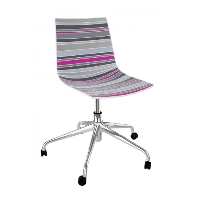 Colorfive καρέκλα γραφείου τροχήλατη μεταλλική με πόδια σε ασημί απόχρωση 64x64x83 εκ