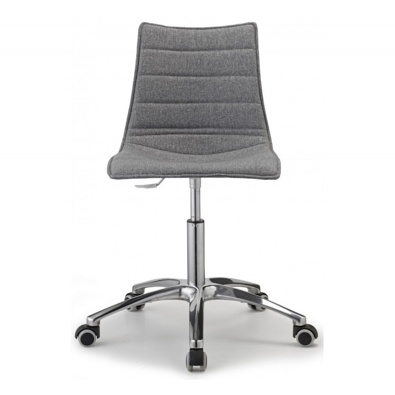 Zebra μεταλλική καρέκλα γραφείου υφασμάτινη με μεταλλικά πόδια σε ασημί απόχρωση 63x63x82 εκ
