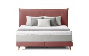 Mover ξύλινο κρεβάτι από δερματίνη ή ύφασμα σε διάφορα χρώματα