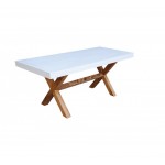 Turner τραπέζι με ξύλινη βάση και επιφάνεια από τσιμέντο με επιλογής απόχρωση σε τέσσερα χρώματα 180x80x75 εκ