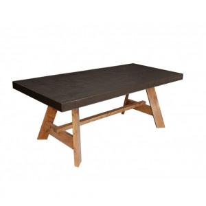 Monroe τραπέζι με ξύλινη βάση και επιφάνεια από τσιμέντο με επιλογής απόχρωση σε τέσσερα χρώματα 200x90x75 εκ