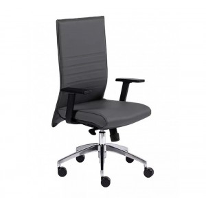 Dion πολυθρόνα γραφείου με πόδια μεταλλικά σε ασημί απόχρωση 64x64x105 εκ